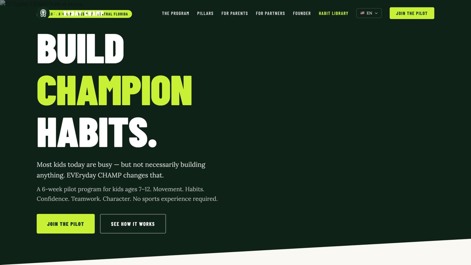 The EVEryday Champ site as it looks today