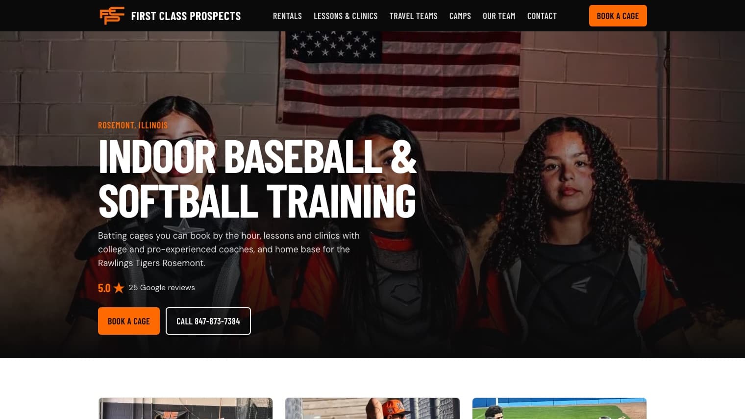 The First Class Prospects site as it looks today